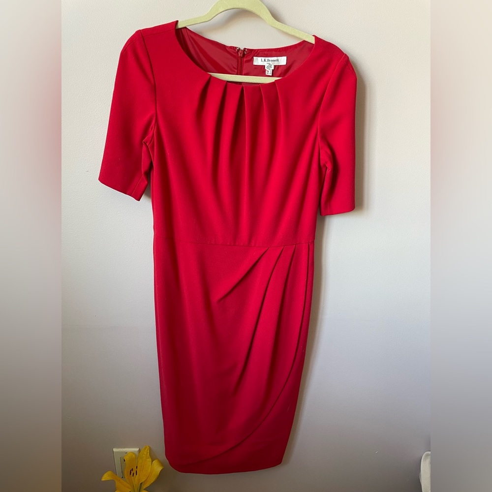 LK Bennett Demina red sheath Dress 8